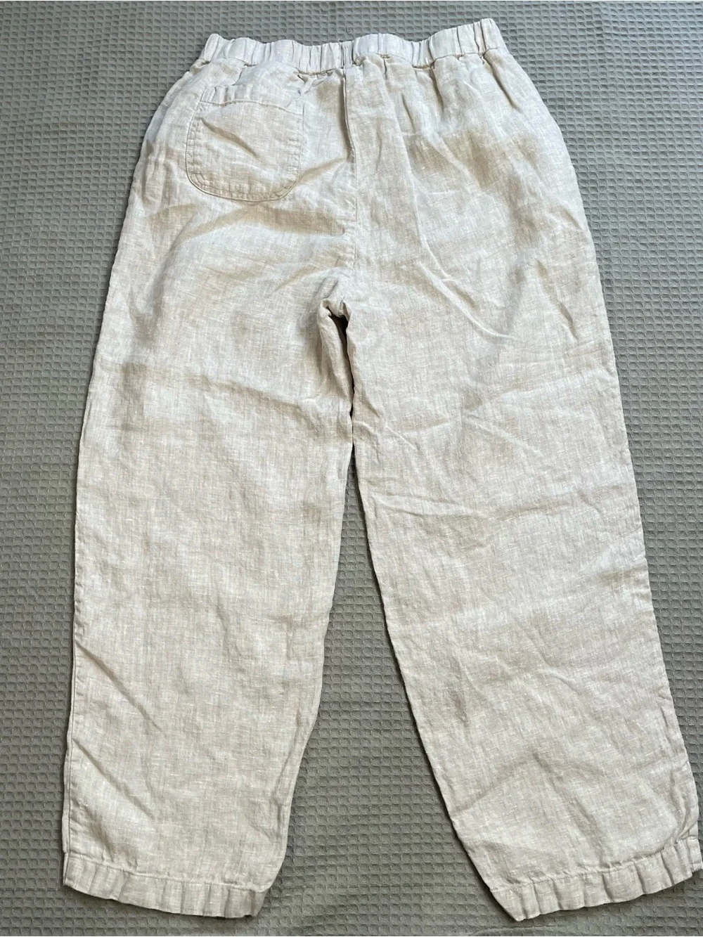 Quince 100% European Linen Pants Small Womens Flax Relaxed Tapered Crop Pull On